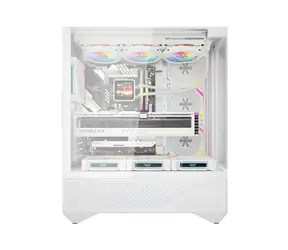 darkFlash DY460 biała / Obudowa / Big wieża / ATX/M-ATX/ITX / Szkło hartowane / 4× wentylator ARGB / USB-C 3.2 Gen 2