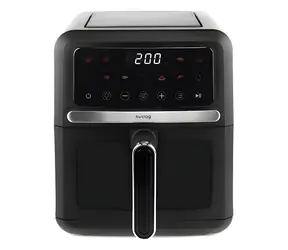 Frytkownica na gorące powietrze Huslog czarna / Frytkownica na gorące powietrze / 1500 W / 5 l / 10 programów / ekran dotykowy