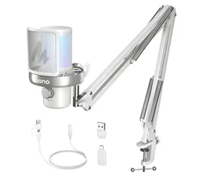 Maono DM40 S Pro biały / Mikrofon gamingowy / bezprzewodowy / pojemnościowy / 20 - 20000 Hz / RGB