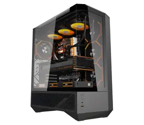 darkFlash DY460 czarna / Obudowa / ATX/M-ATX/ITX / 4X wentylator ARGB / szkło hartowane / USB-C