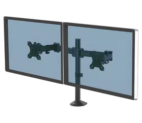 Fellowes Reflex do 2 monitorów czarny / Uchwyt do monitora biurkowego / VESA 75x75-100x100 mm / nośność 8 kg na monitor