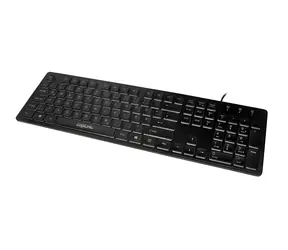 Klawiatura LogiLink z podświetleniem LED czarna / Klawiatura / Układ DE / USB / 104 klawisze