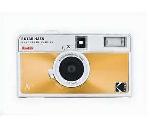 Kodak EKTAR H35N Glazed Orange / Aparat fotograficzny na film / Film 35 mm / Lampa błyskowa