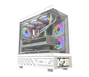 darkFlash DS950V biała / Obudowa komputera / ATX / Wyświetlacz IPS / Panel 270° / 6x wentylator