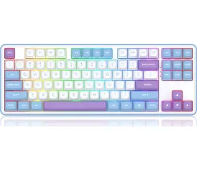 Redragon K707 Mint Mambo biały / Bezprzewodowa klawiatura gamingowa / mechaniczna / podświetlana