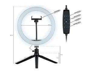 Tracer RING 26 cm / Lampa LED okrągła / 120 diod LED / USB / statyw 9 cm / 2700-7000 K