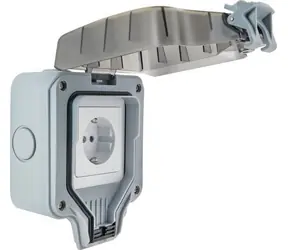 Schwaiger Gniazdo zewnętrzne IP66 podtynkowe / Gniazdo / 1x Schuko / 230V/16A / szare