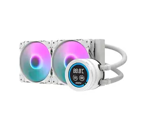 darkFlash DN-D240 biały / chłodzenie procesora AiO / 240 mm / wyświetlacz LCD / 2× 120 mm ARGB / Intel + AMD