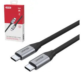 Unitek C14091ABK srebrny / Kabel / USB-C (M) - USB-C (M) / 2 m