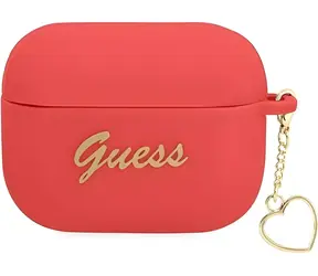 Guess Silikonowy brelok w kształcie serca w kolorze czerwonym / Etui / do Apple AirPods Pro