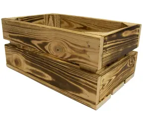 CALTER Pudełko drewniane garbowane / Pudełko / 32 x 20 x 14 cm
