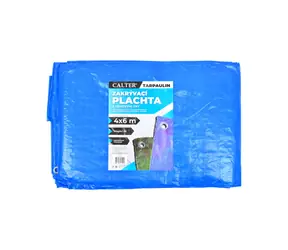 Plandeka RULYT Cover 4x6 m niebieska / Plandeka Cover / 100 g/m2 / Wodoodporna z oczkami