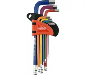 YATO YT-05632 / Zestaw kluczy imbusowych rurowych / 9 szt. / 1,5-10 mm