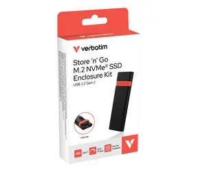 Zestaw Verbatim Secure Enclosure Kit z dostępem za pomocą klawiatury / Obudowa zewnętrzna do dysku SSD M.2 NVMe / USB-C / USB 3.2 Gen 2 / 10 Gb/s
