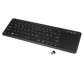 Klawiatura bezprzewodowa LogiLink z touchpadem czarna / Klawiatura bezprzewodowa / 2,4 GHz / Odbiornik nano USB