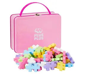 PLUS- PLUS Big Zestaw konstrukcyjny Case Pastel / 70 elementów / metalowa obudowa / od 1 roku