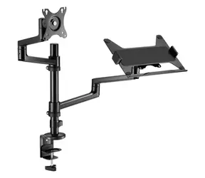 ICY BOX IB-MS622-T czarny / Uchwyt do monitora / VESA 75x75, 100x100 mm / 17-32" / Obrót 360° / Nośność 13 kg
