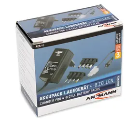 Ansmann ACS48 czarny / Ładowarka / NiMH i NiCd / 4-8 ogniw / 4,8-9,6 V