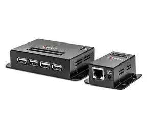 Lindy USB 2.0 Cat.6 Extender czarny / przedłużacz USB / 4 porty / zasięg 50 m