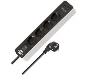 Przedłużacz Brennenstuhl Ecolor 4 gniazda biały/czarny / Przedłużacz / 2x USB-C / 1,5 m / wyłącznik bezpieczeństwa