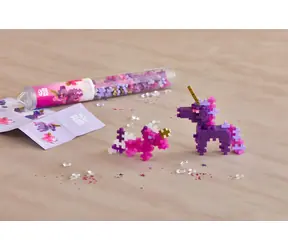 PLUS- Zestaw konstrukcyjny PLUS Unicorns Glitter / 100 elementów / Tuba