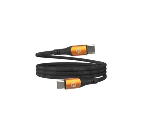 Kabel magnetyczny Hammer USB-C czarny / Kabel / USB-C (M) - USB-C (M) / 100 W / 1 m / oplot nylonowy