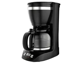 Bravo Ginno B-4463 czarny / Ekspres do kawy / Czajnik szklany 1,5 l / Timer cyfrowy / 900 W