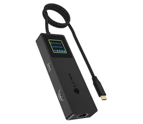 Icy Box IB-DK4038-LCD antracyt / Stacja dokująca / Wyświetlacz LCD / HDMI 4K60Hz / USB-C PD 100W