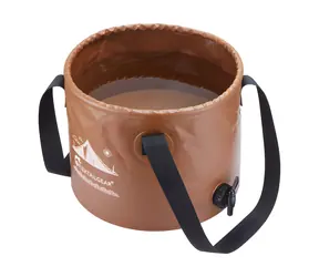 Wiadro Flextail Flex Bucket brązowe / Wiadro składane / 20 l / PVC / Zawór spustowy
