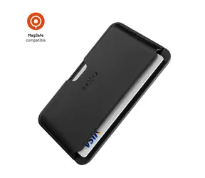 FIXED MagWallet Slim czarny / Portfel / MagSafe / Ochrona RFID / 3 karty / skóra ekologiczna