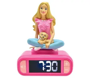 Budzik LEXIBOOK Barbie / Lampka nocna 3D / 6 melodii dzwonka / Funkcja drzemki / Podświetlany wyświetlacz LCD