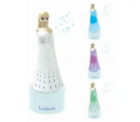 Lampka nocna Lexibook z głośnikiem Elsa Frozen / podświetlenie LED / wejście AUX / 3 baterie AAA / od 3 lat