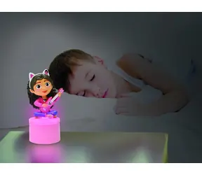 Lexibook 3D Lampka kieszonkowa Gabina's Magic House / Lampka nocna / LED / Różowe światło / 3x LR44