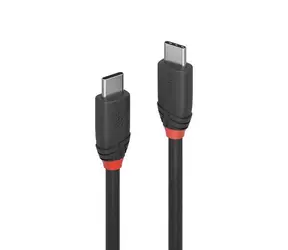 Lindy Black Line czarny / kabel USB / USB-C - USB-C / 1,5 m / 20 Gbit/s / PD 60W