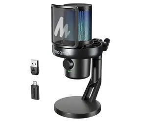 Maono DM40 Pro czarny / Mikrofon gamingowy / Bezprzewodowy / Pojemnościowy / RGB / Zmieniacz głosu AI