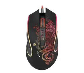 Defender Venom GM-640L czarna / Mysz gamingowa przewodowa / 7200 DPI / 8 przycisków / podświetlenie RGB