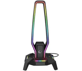 Rampage RM-H27 IGRIS czarny / Stojak na słuchawki / RGB / USB-C