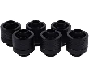 Alphacool Eiszapfen 16/10 mm czarny / Złączka zaciskowa / G1/4" / prosta / 6 szt.