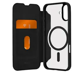 Puro Book Wallet Mag 2 czarny / Etui / MagSafe / iPhone 16 PLUS