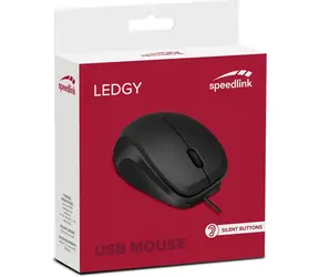 Speed Link SL-610015-BKBK LEDGY czarny / Mysz / optyczna / cichy klik / 3 przyciski / USB