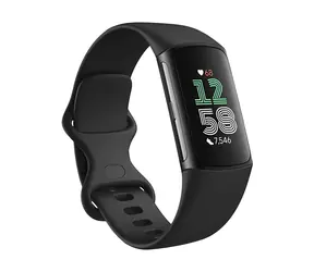 FitBit Charge 6 czarny / Bransoletka fitness / tracker aktywności / Ekran dotykowy / Bluetooth / Android / iOS