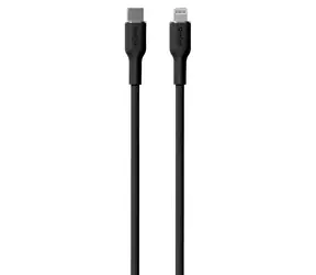 Puro Soft czarny / Kabel do transmisji danych / USB-C - Lightning / MFI / 12 W / 1,5 m