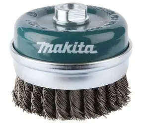 Szczotka druciana garnkowa Makita 100 mm / Szczotka ścierna / M14 / drut 0,5 mm / mosiądzowana