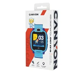 Canyon Jondy KW-44 niebieski / Smartwatch dla dzieci / Wyświetlacz 1,44 cala / Połączenia wideo 4G / Śledzenie GPS / Aparat