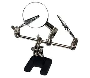 LogiLink WZ0034 / Uchwyt na lutownicę z lupą / 46 mm / podstawa stalowa
