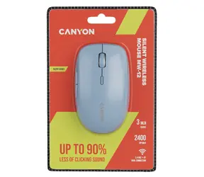 Canyon MW-12 beżowa / Mysz optyczna bezprzewodowa / Cichy klik / 800/1200/1600/2400 dpi / 6 przycisków / BT + 2,4 GHz