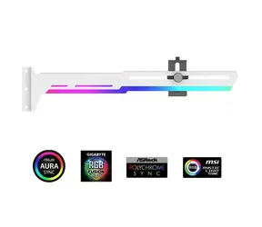 1stCool GPU Holder ARGB biały / Uchwyt na kartę graficzną / ARGB / metalowy / 280x52 mm