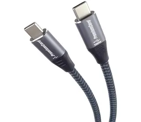 Cable USB-C czarny / Kabel / 240 W / 480 Mb/s / oplot bawełniany / 1,5 m