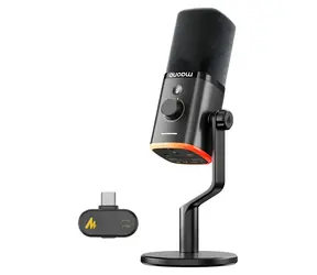 Maono PD100W czarny / Mikrofon dynamiczny / USB-C / 2,4 GHz / 50 - 16000 Hz / RGB