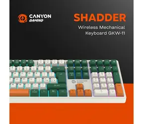 Canyon Shadder GKW-11 biały/beżowy / Klawiatura gamingowa / mechaniczna / RGB / bezprzewodowa / układ CZ/SK